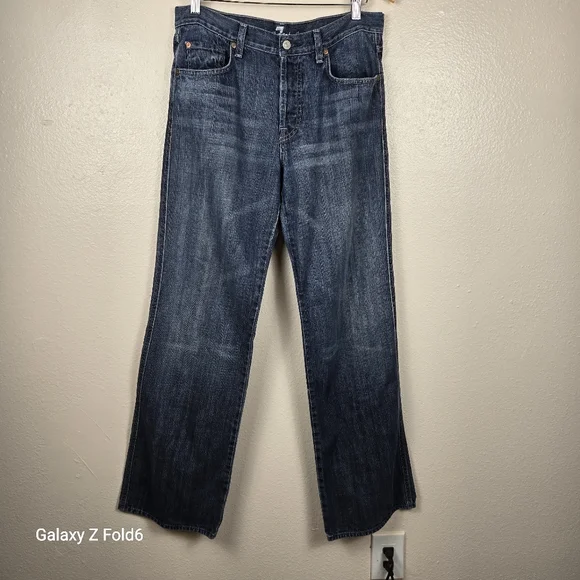 7 For All Mankind Men’s Relaxed Fit Jeans 32x32 Button Fly A Pocket T531061U USA - Picture 1 of 9